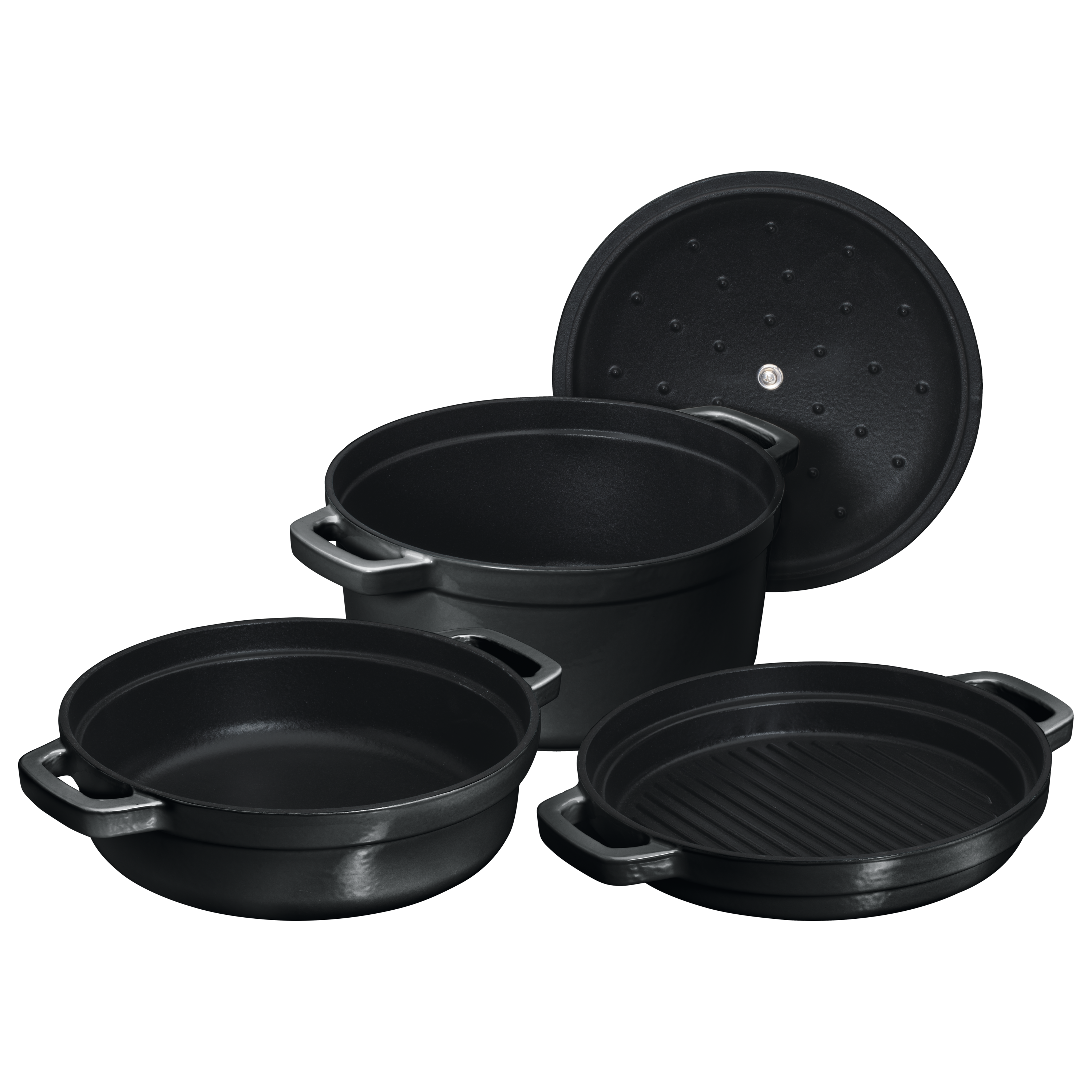 chef-cuisine-gusseisen-kochtopf-pfannenset-3-tlg-emailliert image 1