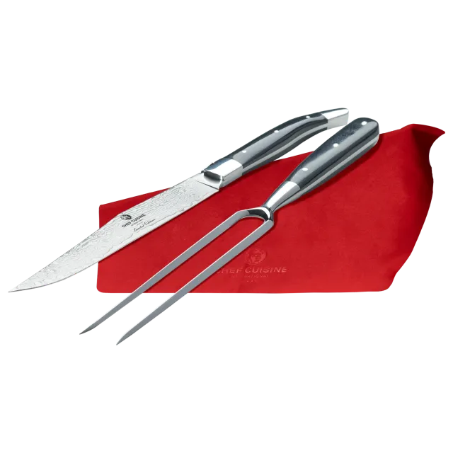 chef-cuisine-damast-tranchier-besteck-2-tlg-pakkaholz-67-lagen image 1