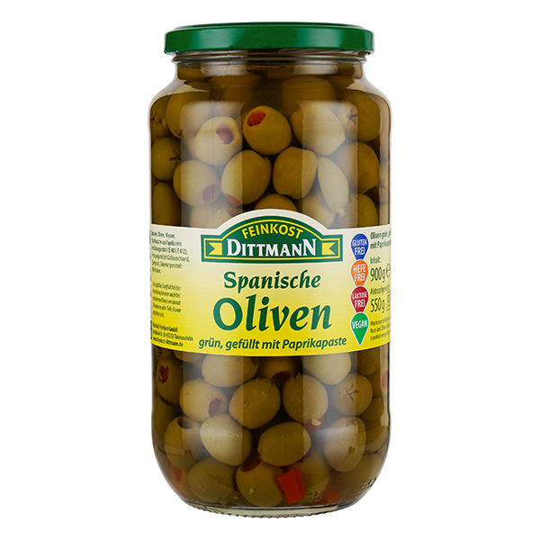 feinkost-dittmann-gr-ne-oliven-mit-paprikapaste-gef-llt image 1