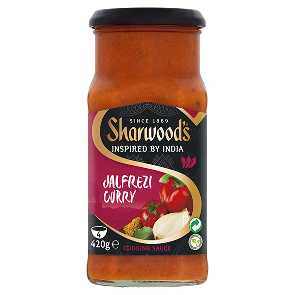 sharwood-s-jalfrezi-sauce-tomaten-curry-scharf-mit-chili image 1