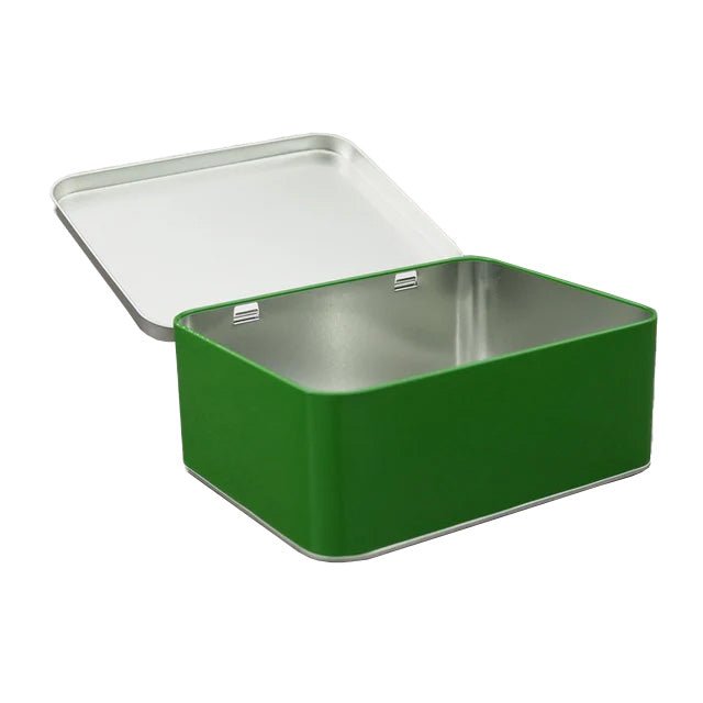 altes-gew-rzamt-geschenkdose-gr-n-blechdose-leer image 2