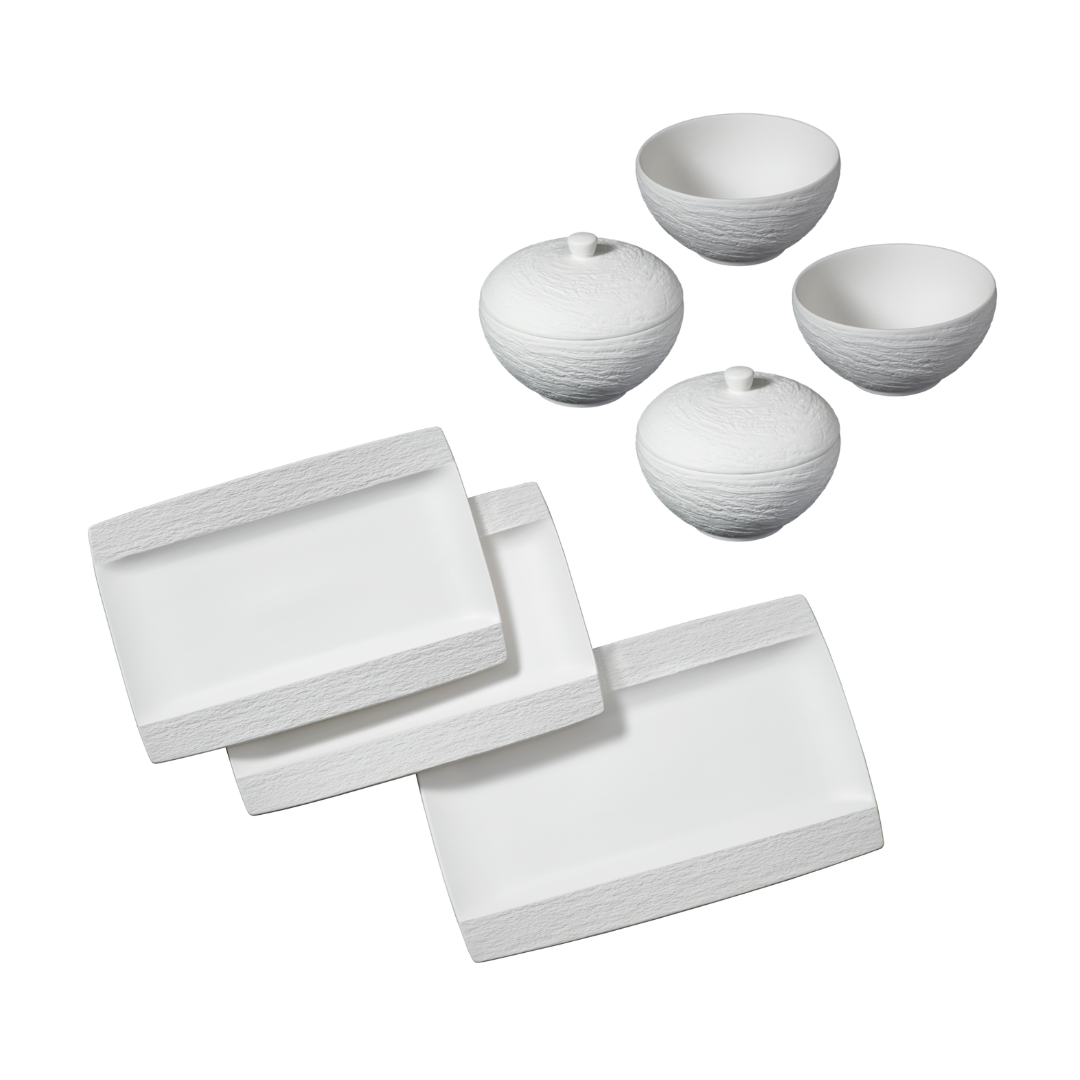 chef-cuisine-servieren-porzellan-servier-set-7-tlg-schieferoptik image 1