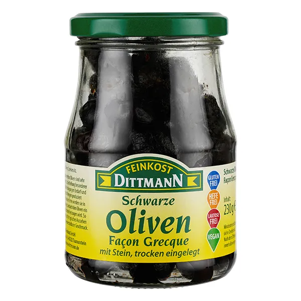 feinkost-dittmann-oliven-facon-grecque-schwarz-mit-stein image 1