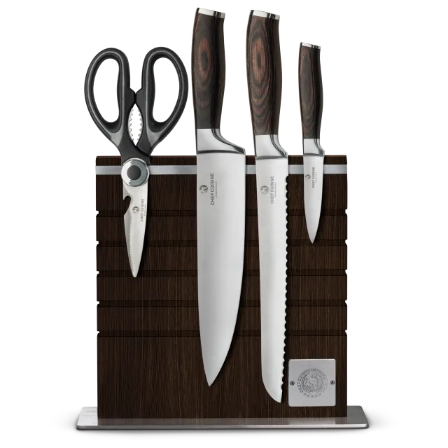 chef-cuisine-pakkaholz-messer-set-5-tlg-magnetblock-schere image 1