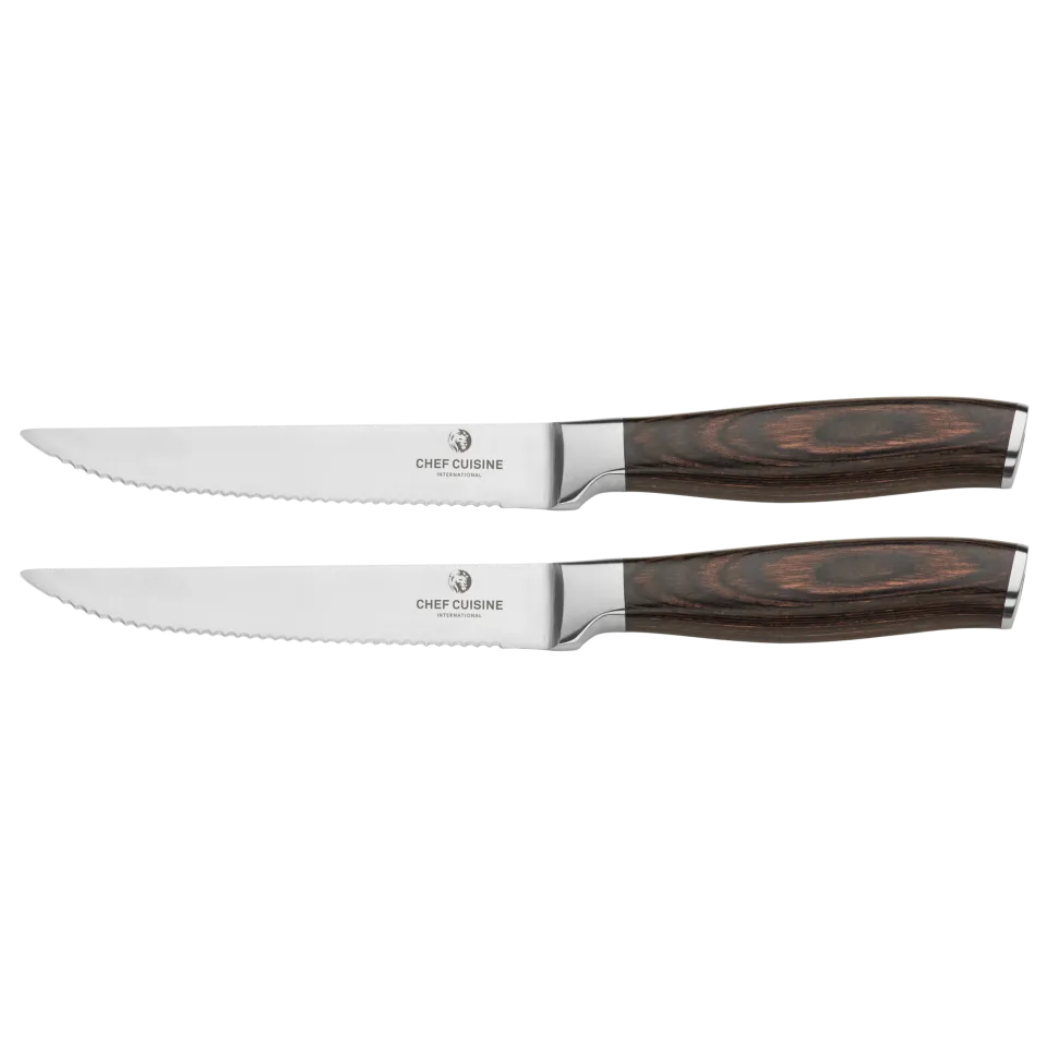 chef-cuisine-pakkaholz-serie-steakmesser-2er-set-wellenschliff image 1
