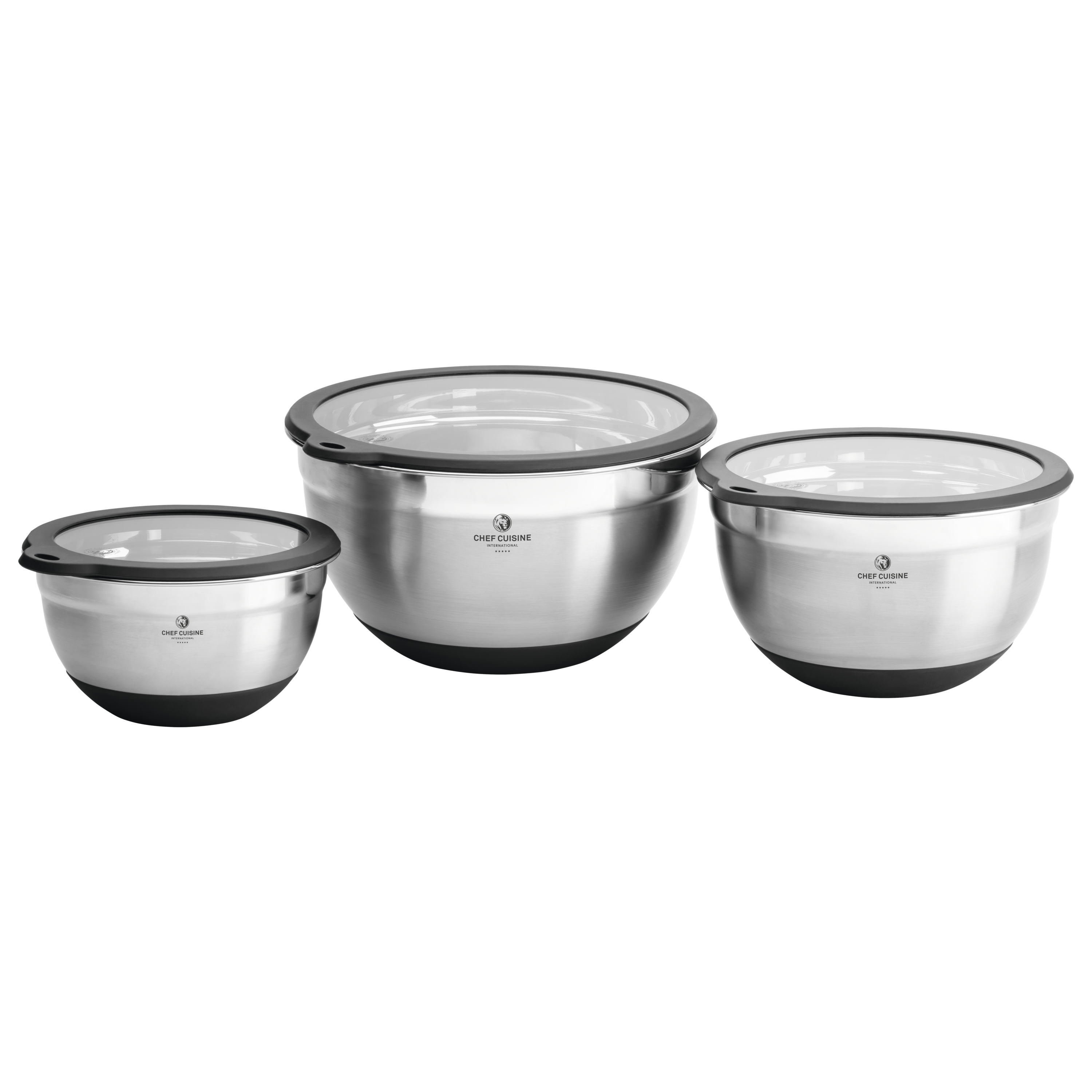 chef-cuisine-k-chenhelfer-edelstahl-sch-ssel-3er-set-mit-deckel image 1