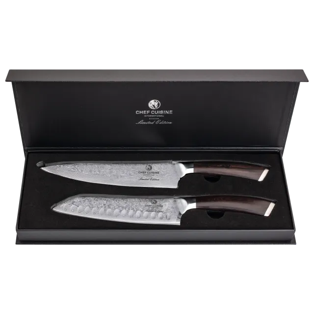chef-cuisine-damast-messer-set-2-tlg-ebenholz-chef-santoku-67-lagen image 1