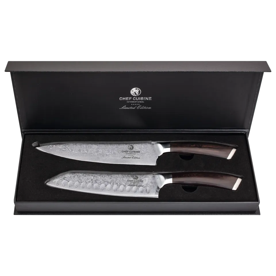 chef-cuisine-damast-messer-set-2-tlg-ebenholz-chef-santoku-67-lagen image 1