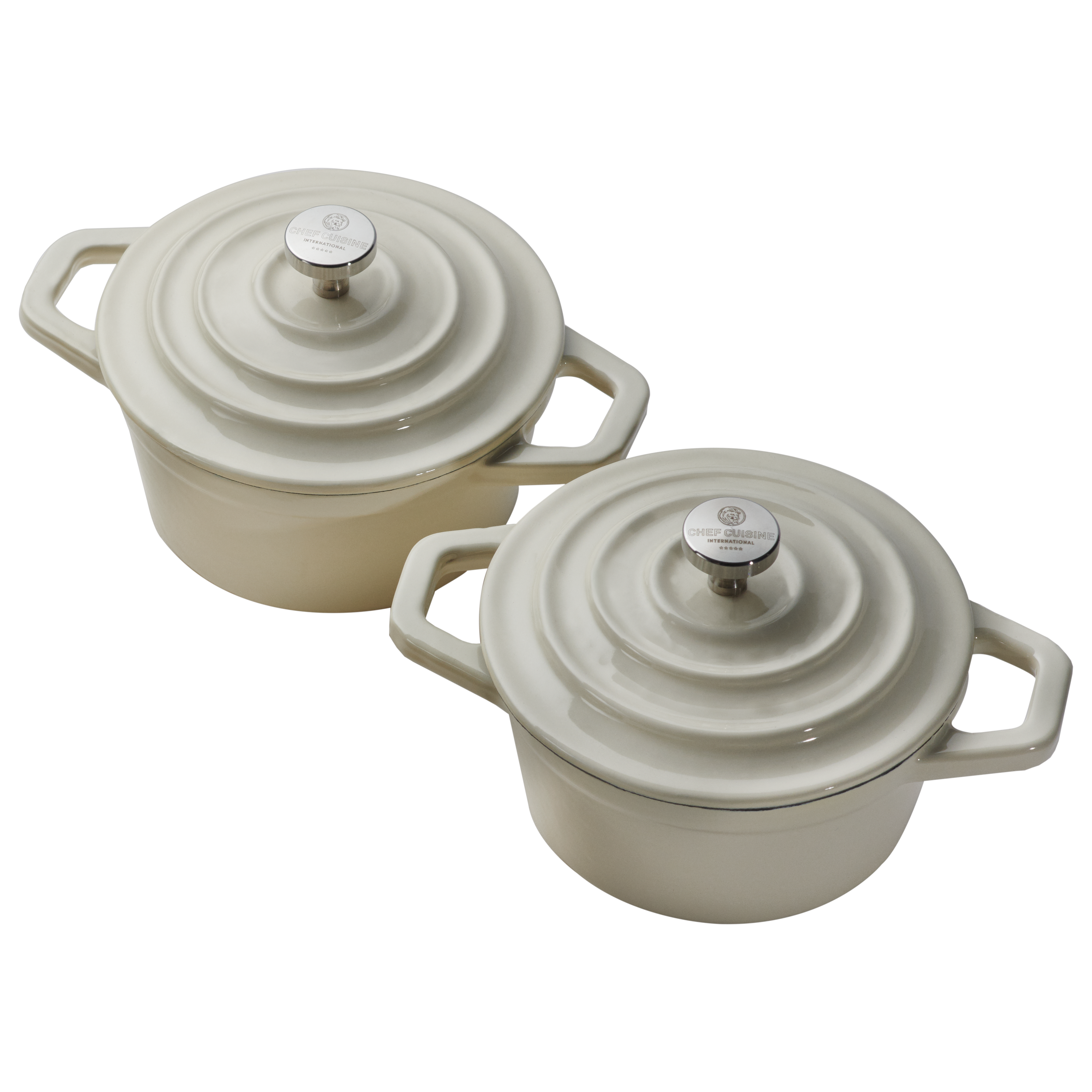 chef-cuisine-gusseisen-mini-cocotte-4er-set-emailliert-mit-deckel image 3