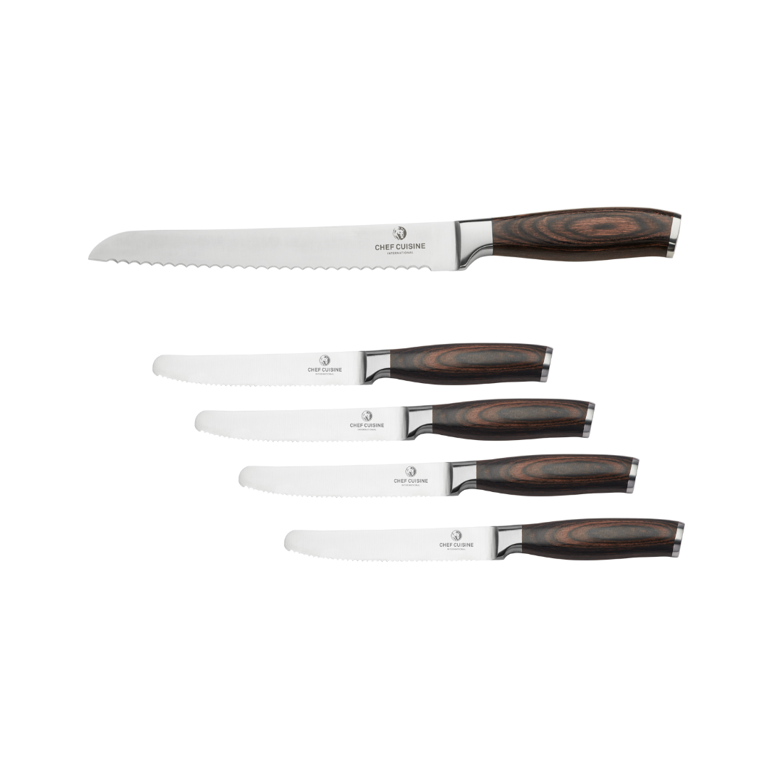 chef-cuisine-pakkaholz-fr-hst-cksmesser-set-5-tlg-brotmesser image 1