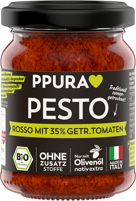 ppura-pesto-rosso-pesto-mit-35-getrockneten-tomaten image 1