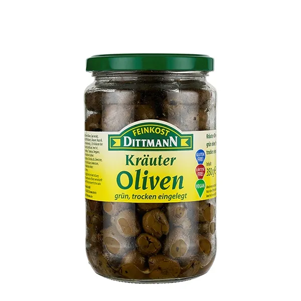 feinkost-dittmann-kr-uter-oliven-gr-n-ohne-stein image 1