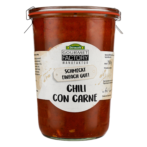 gourmet-factory-chili-con-carne-eintopf-2x750g-weckglas-pikant image 1