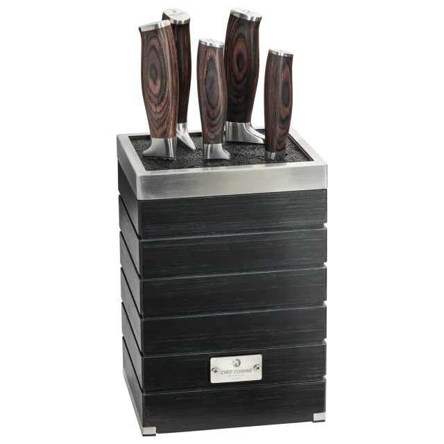 chef-cuisine-pakkaholz-serie-messer-set-6-tlg-bambusblock image 1