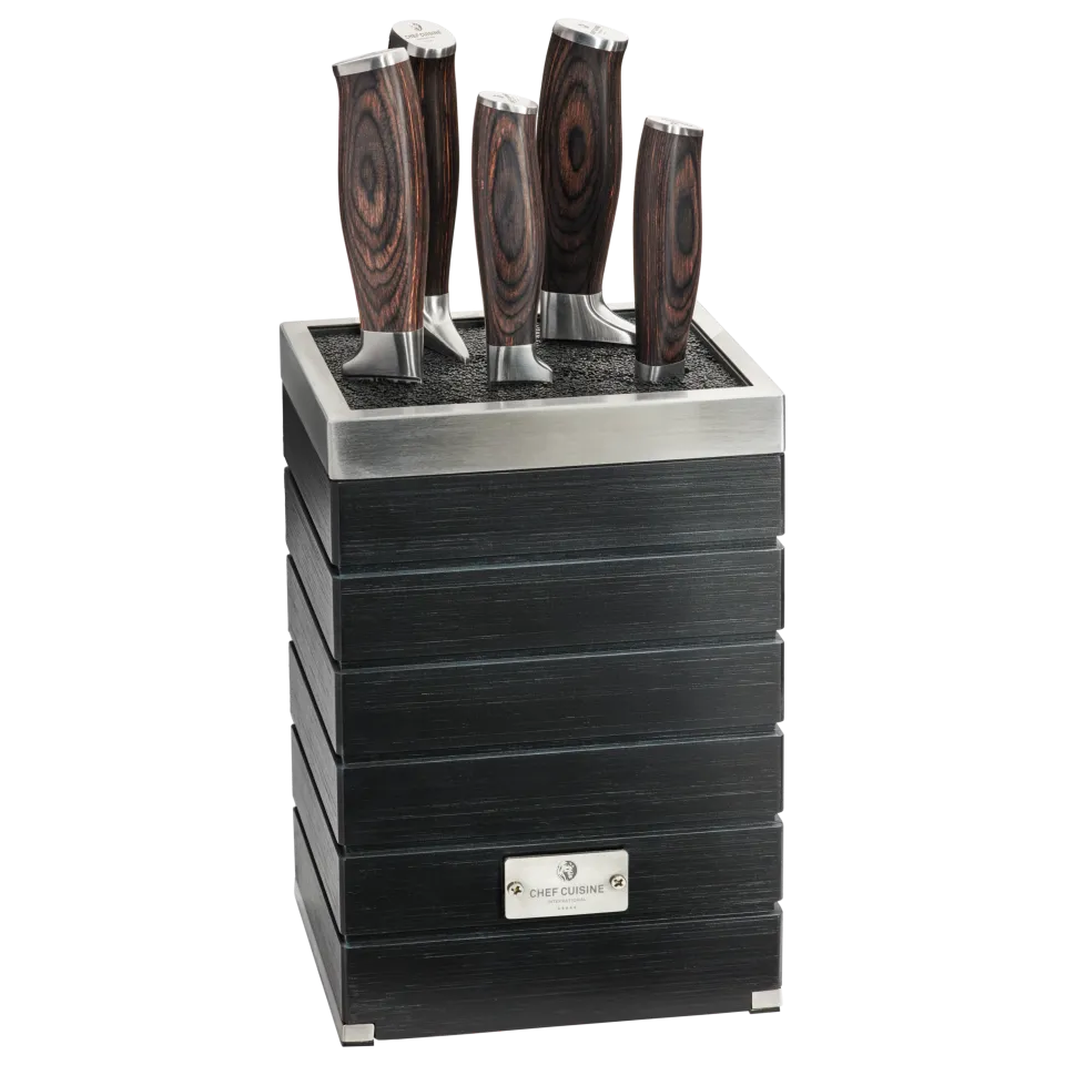 chef-cuisine-pakkaholz-serie-messer-set-6-tlg-bambusblock image 1