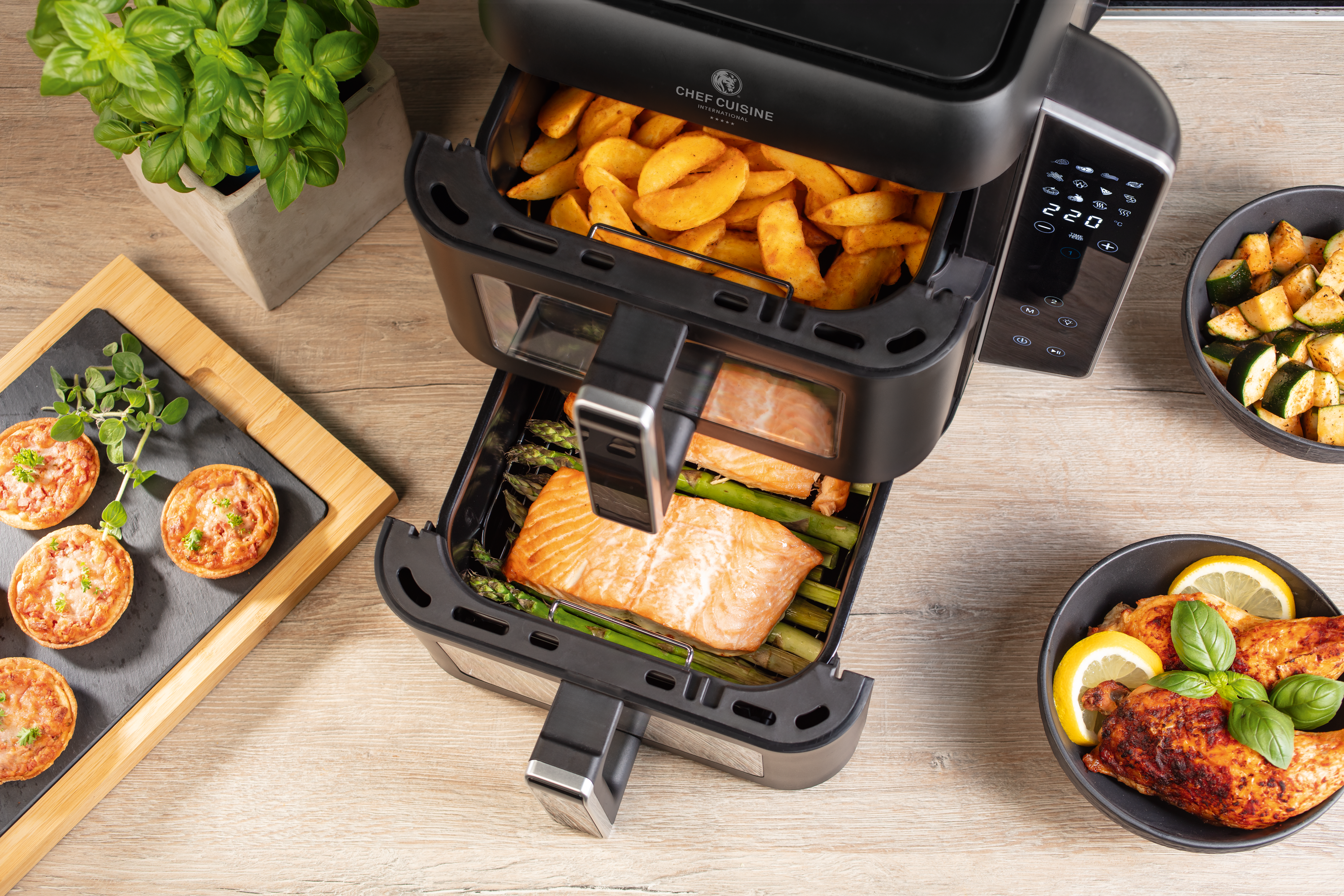 chef-cuisine-hei-luftfritteusen-air-fryer-dual-zone-9-l-sync image 5
