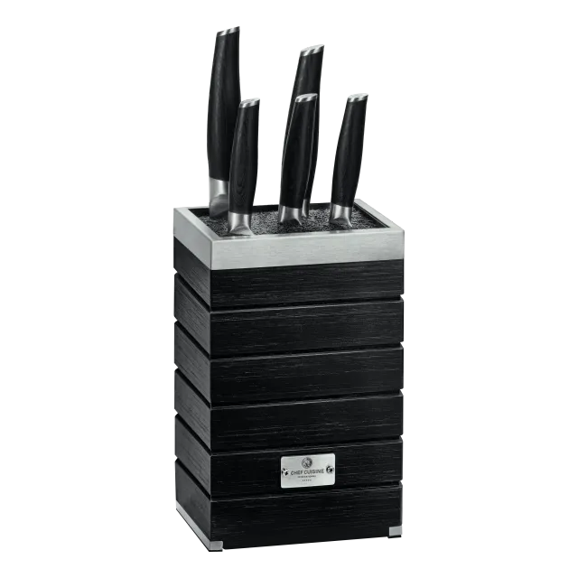 chef-cuisine-pakkaholz-serie-profi-messer-set-6-tlg-bambusblock image 1