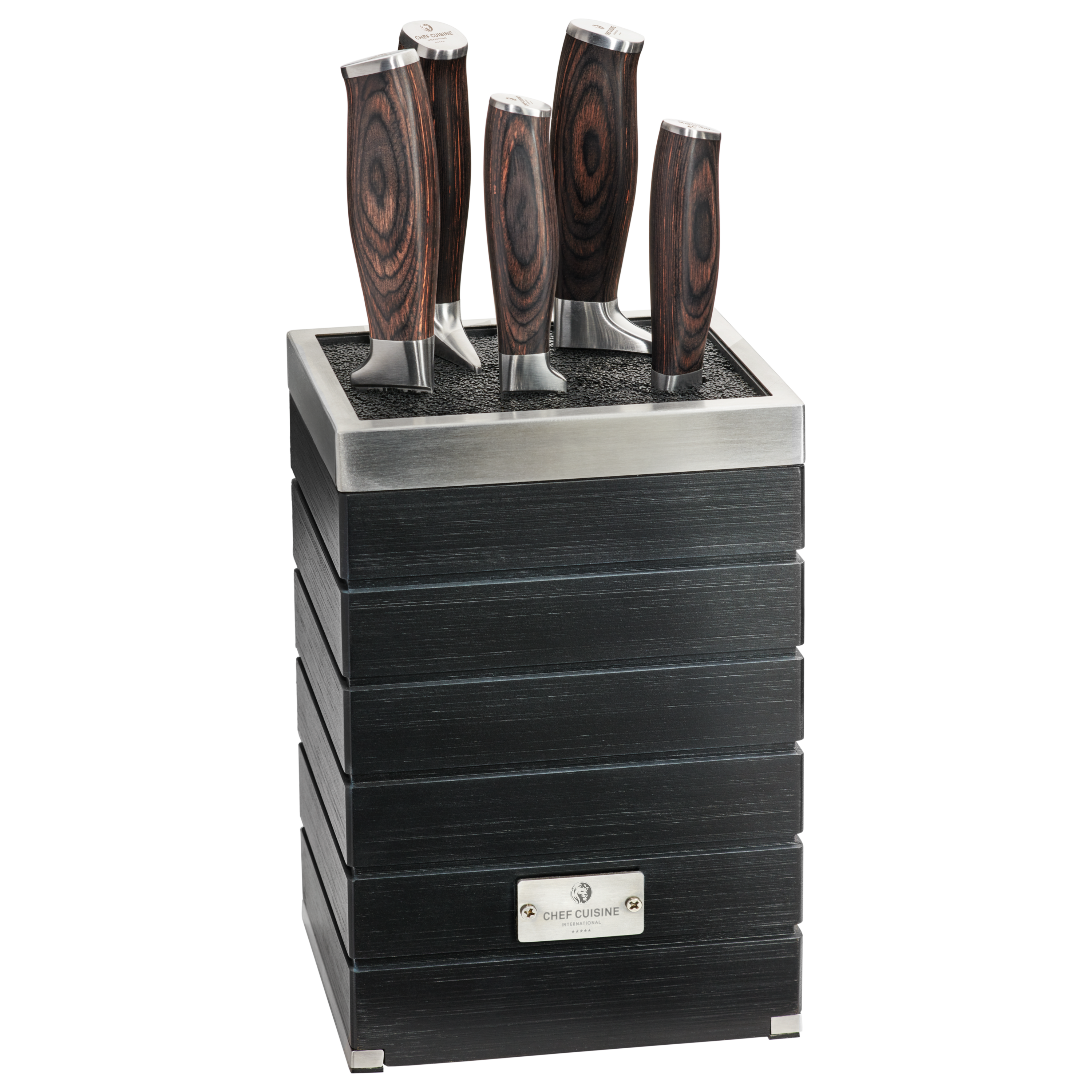 chef-cuisine-pakkaholz-serie-messer-set-6-tlg-bambusblock image 1