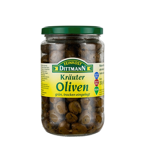 feinkost-dittmann-kr-uter-oliven-gr-n-ohne-stein image 1