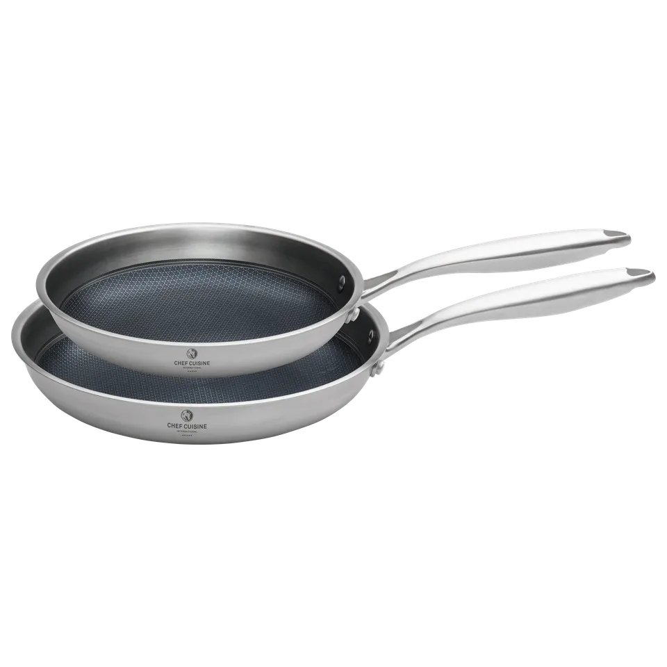 chef-cuisine-honeycomb-bratpfannen-set-2-tlg-edelstahl-induktion image 1