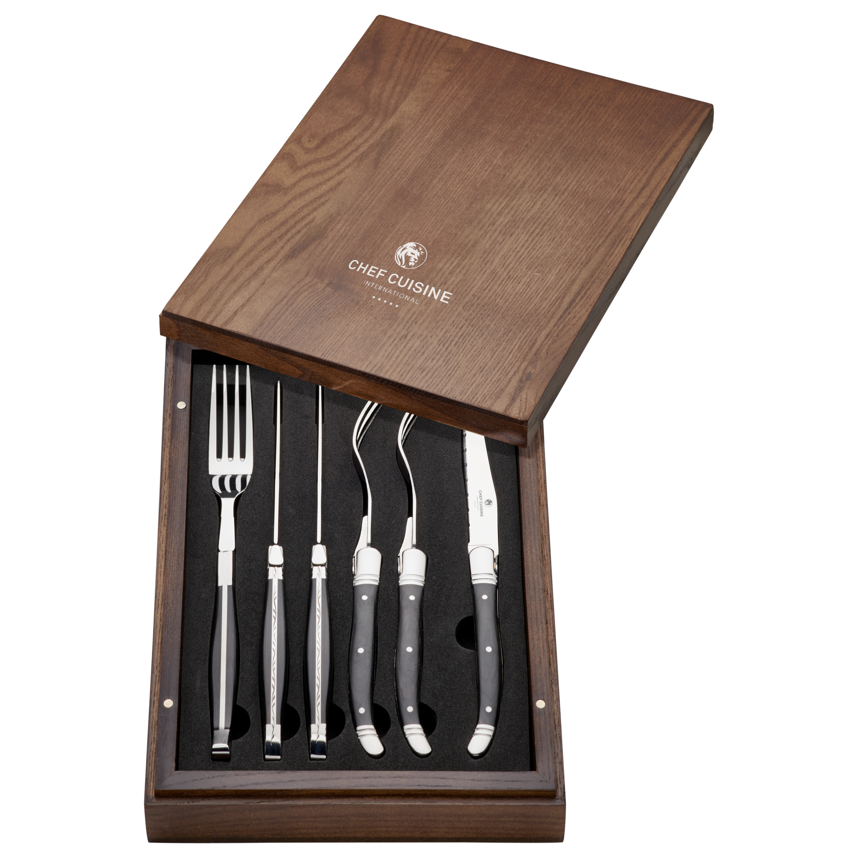 chef-cuisine-bestecke-steak-besteck-set-6-tlg-pakkaholz image 1