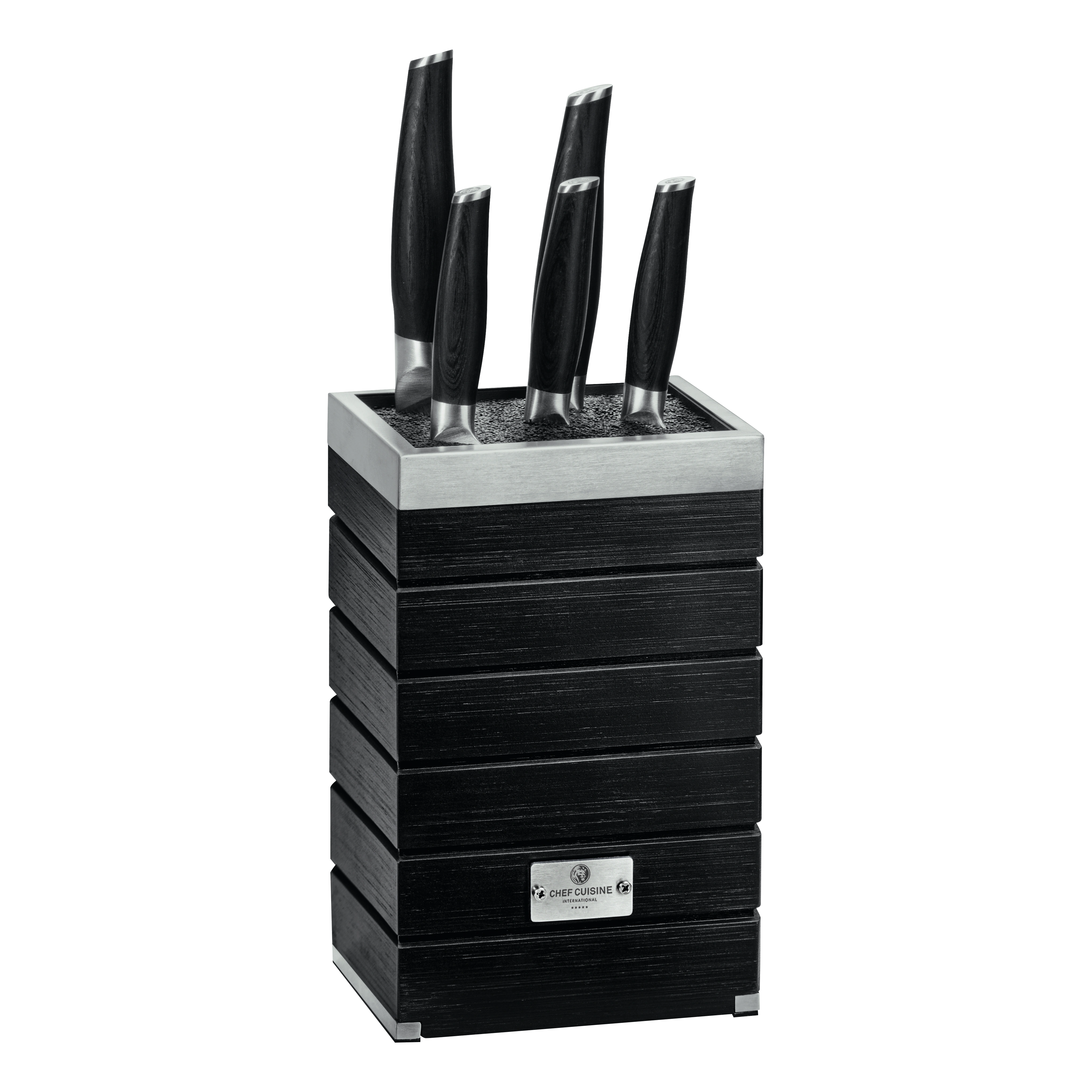chef-cuisine-pakkaholz-serie-profi-messer-set-6-tlg-bambusblock image 1