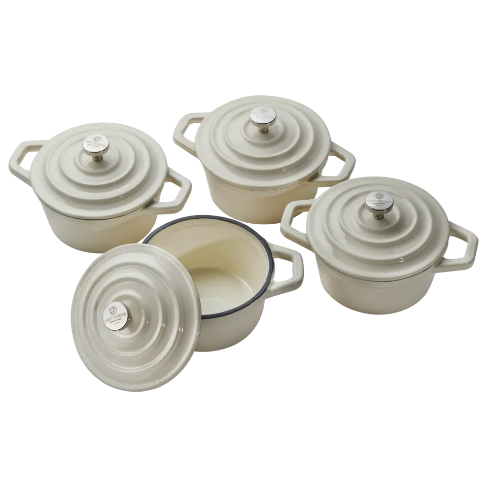 chef-cuisine-gusseisen-mini-cocotte-4er-set-emailliert-mit-deckel image 1