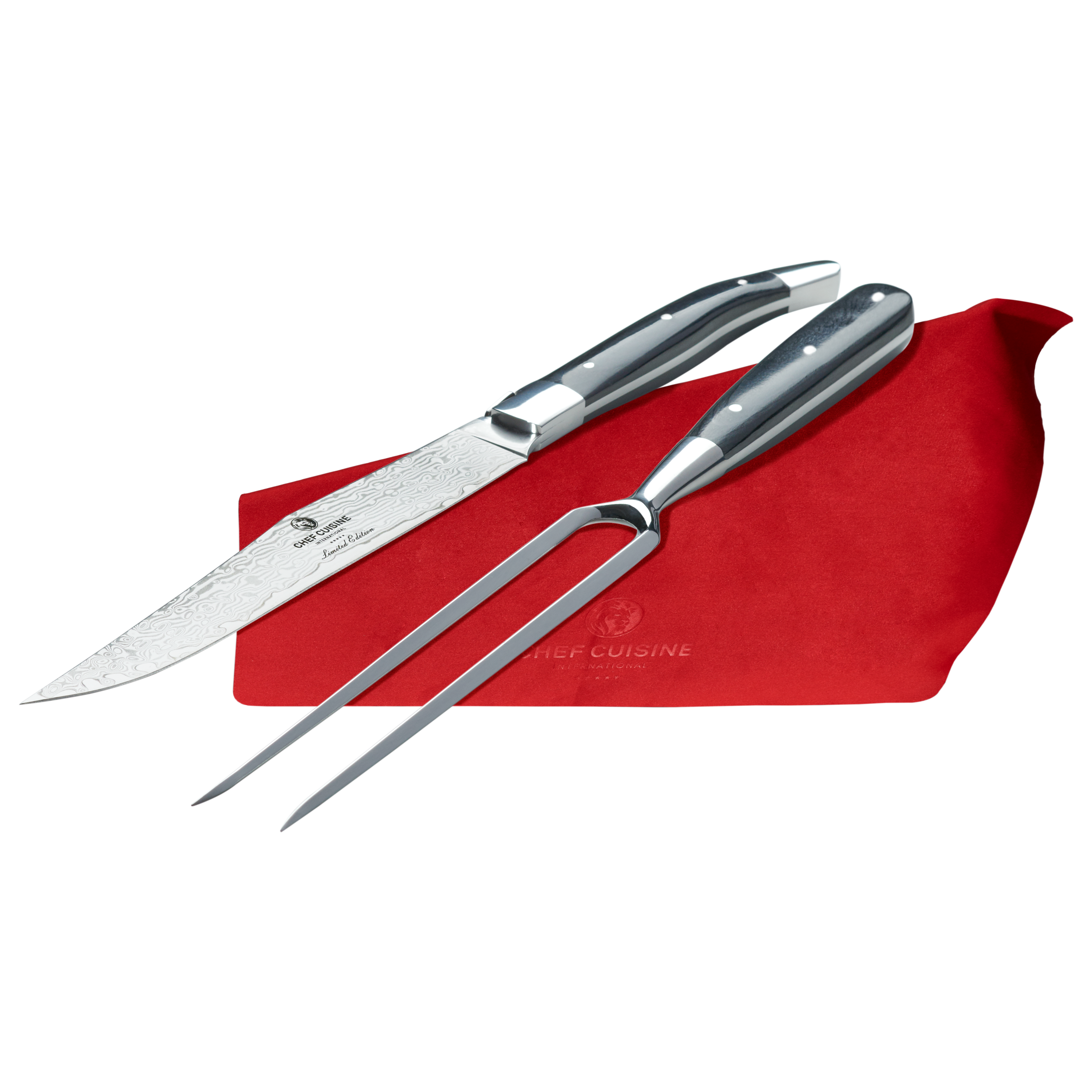 chef-cuisine-damast-tranchier-besteck-2-tlg-pakkaholz-67-lagen image 1