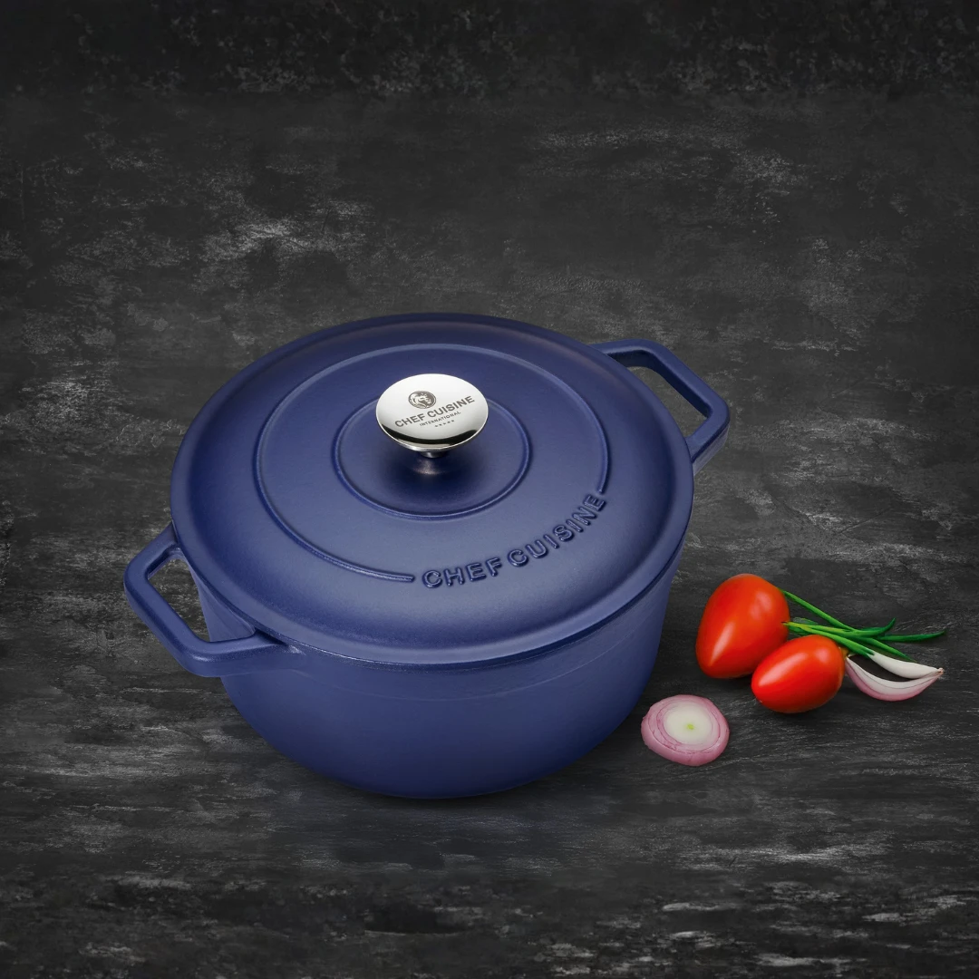 chef-cuisine-gusseiserner-br-ter-24-cm-blau-emailliert-mit-deckel image 5