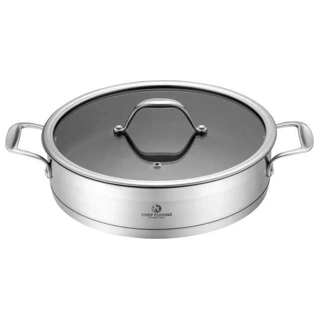 chef-cuisine-pfannen-servierpfanne-28-cm-teflon-glasdeckel image 1