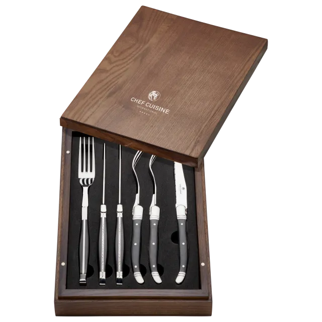 chef-cuisine-bestecke-steak-besteck-set-6-tlg-pakkaholz image 1