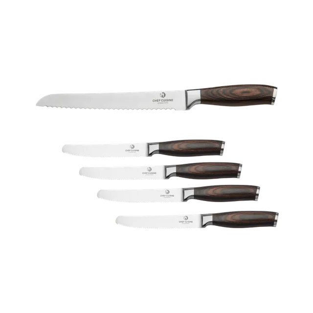 chef-cuisine-pakkaholz-fr-hst-cksmesser-set-5-tlg-brotmesser image 1