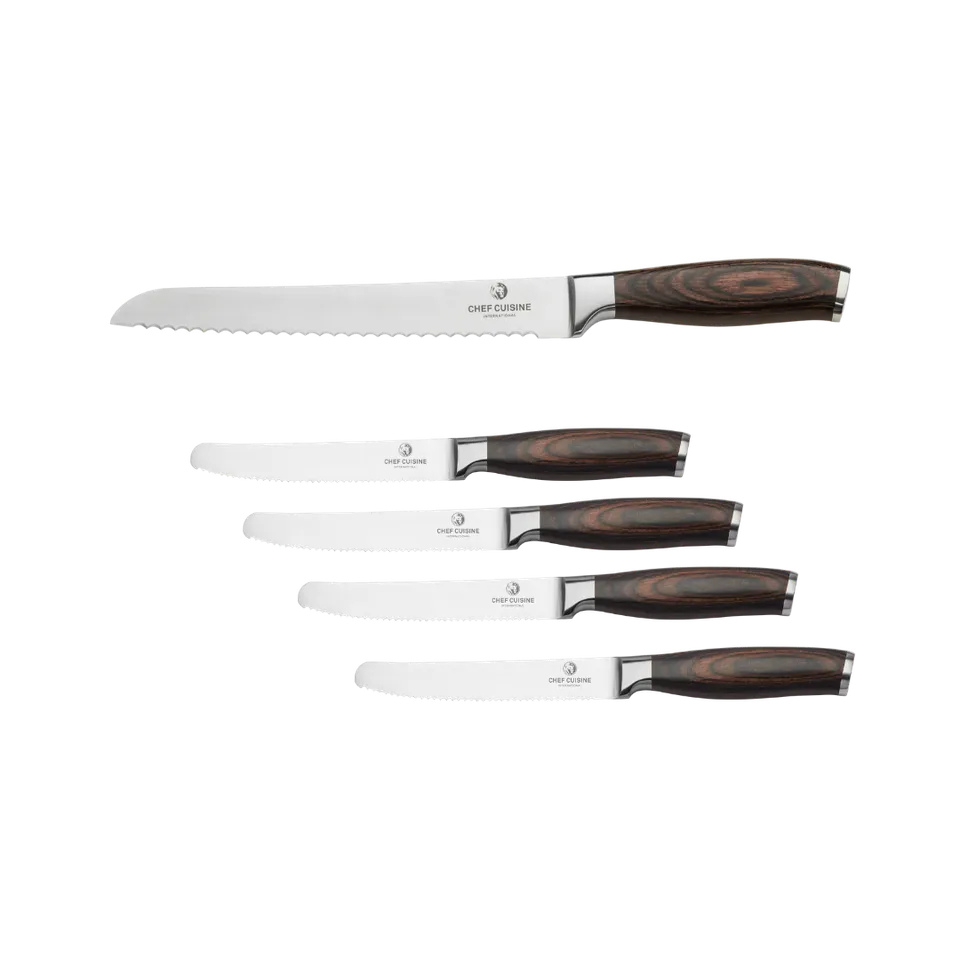 chef-cuisine-pakkaholz-fr-hst-cksmesser-set-5-tlg-brotmesser image 1