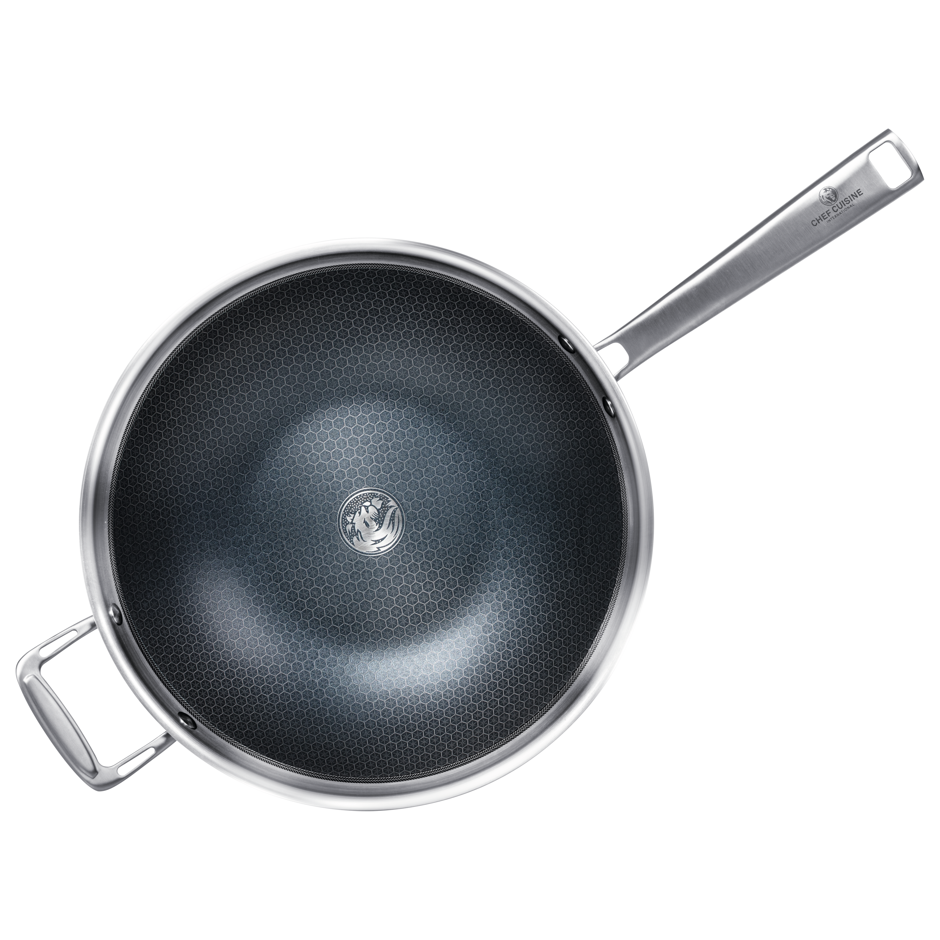 chef-cuisine-honeycomb-wok-32-cm-antihaft-induktion-edelstahl image 2