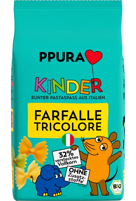 ppura-kinder-farfalle-tricolore-nudeln-bunt image 1