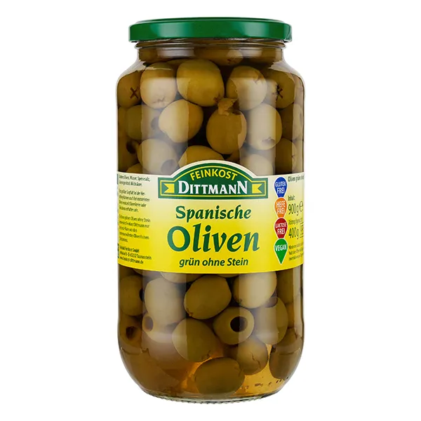 feinkost-dittmann-gr-ne-spanische-oliven-ohne-stein-entsteint image 1