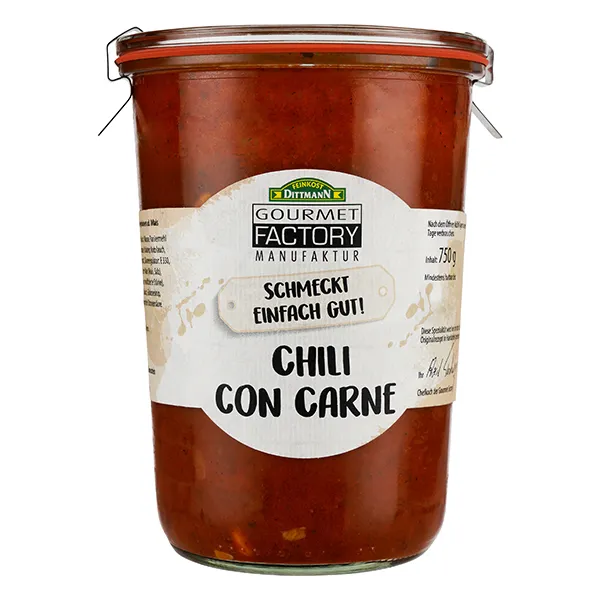 gourmet-factory-chili-con-carne-eintopf-2x750g-weckglas-pikant image 1
