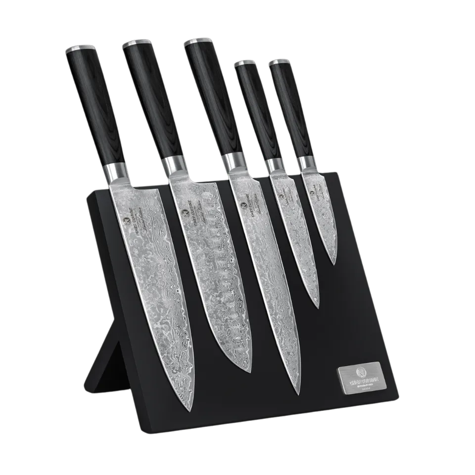 chef-cuisine-damast-messerset-6-tlg-mit-block-67-lagen image 1