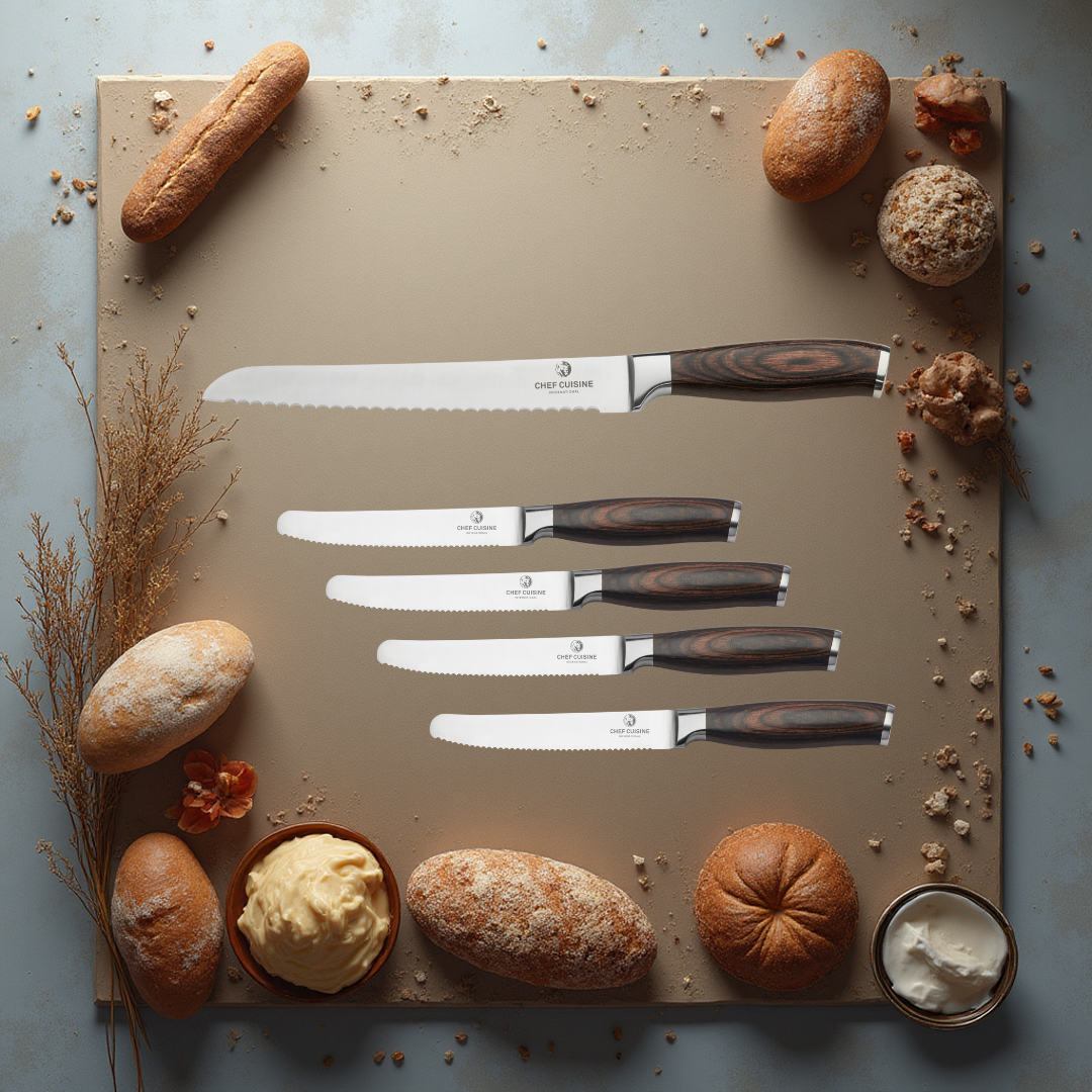 chef-cuisine-pakkaholz-fr-hst-cksmesser-set-5-tlg-brotmesser image 2