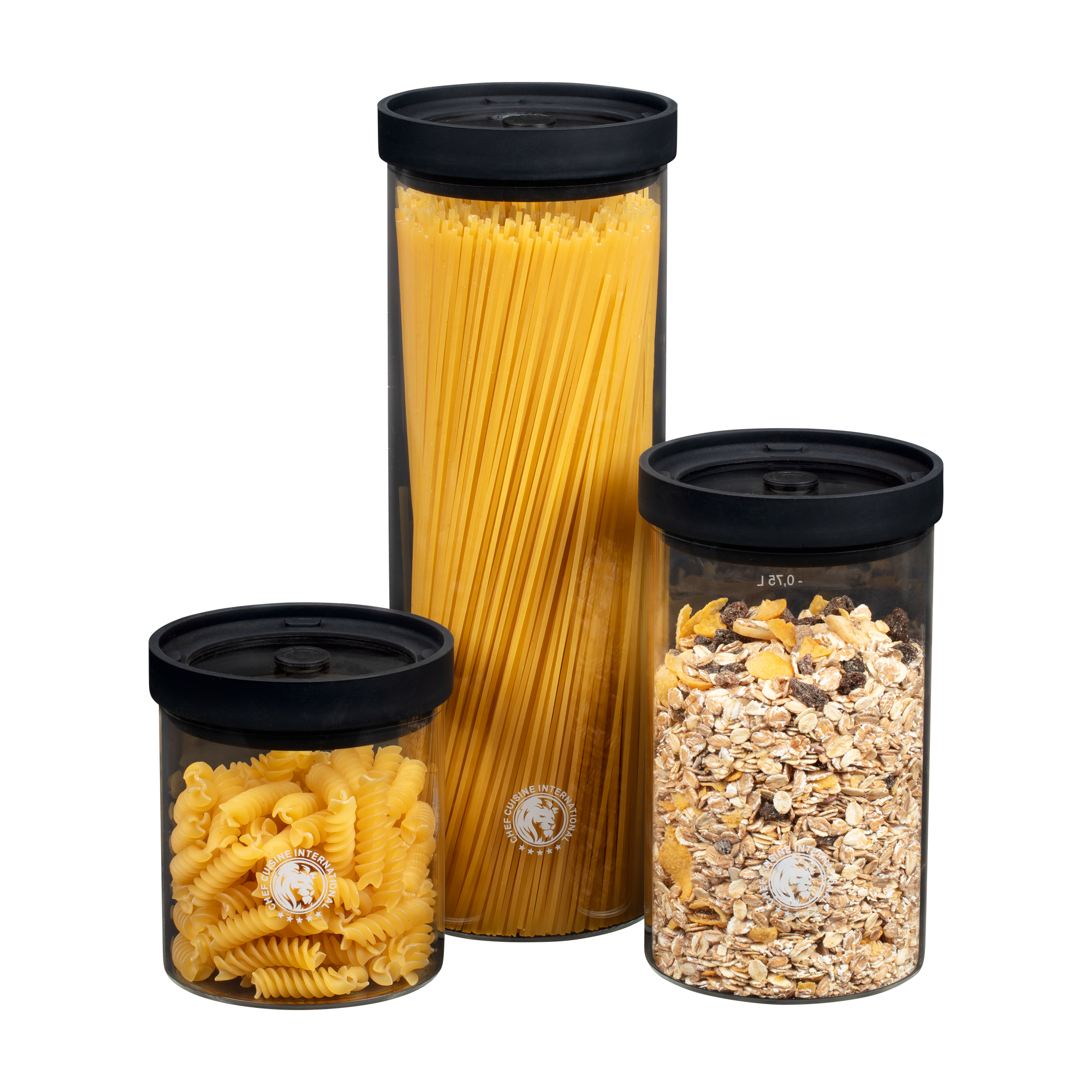 chef-cuisine-vakuum-serie-glas-vorratsdosen-3er-set-vakuum image 1