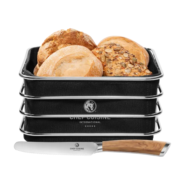 chef-cuisine-servieren-brotkorb-set-fr-hst-cksmesser-olivenholz image 1