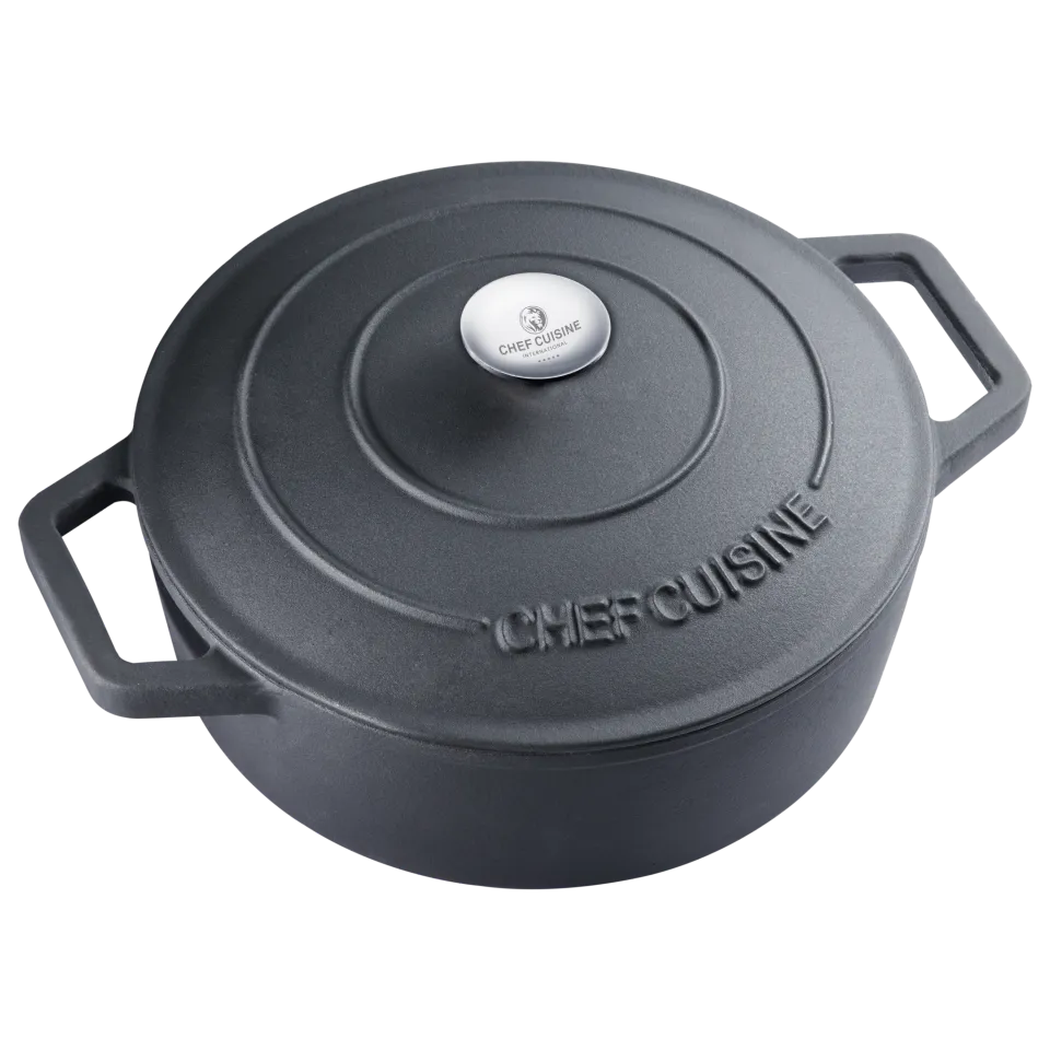 chef-cuisine-gusseisen-schmorpfanne-28-cm-emailliert-mit-deckel image 1