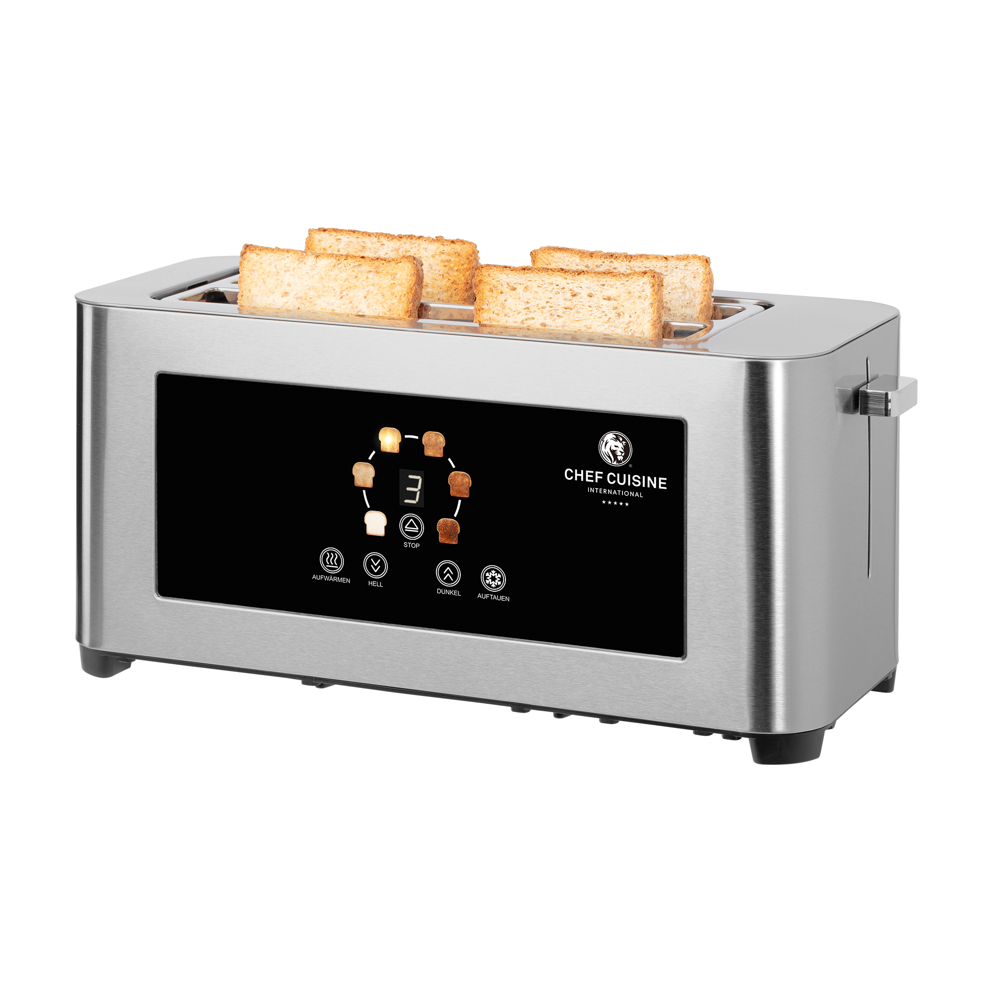 chef-cuisine-toaster-infrarot-langschlitz-toaster-4-scheiben-edelstahl image 1