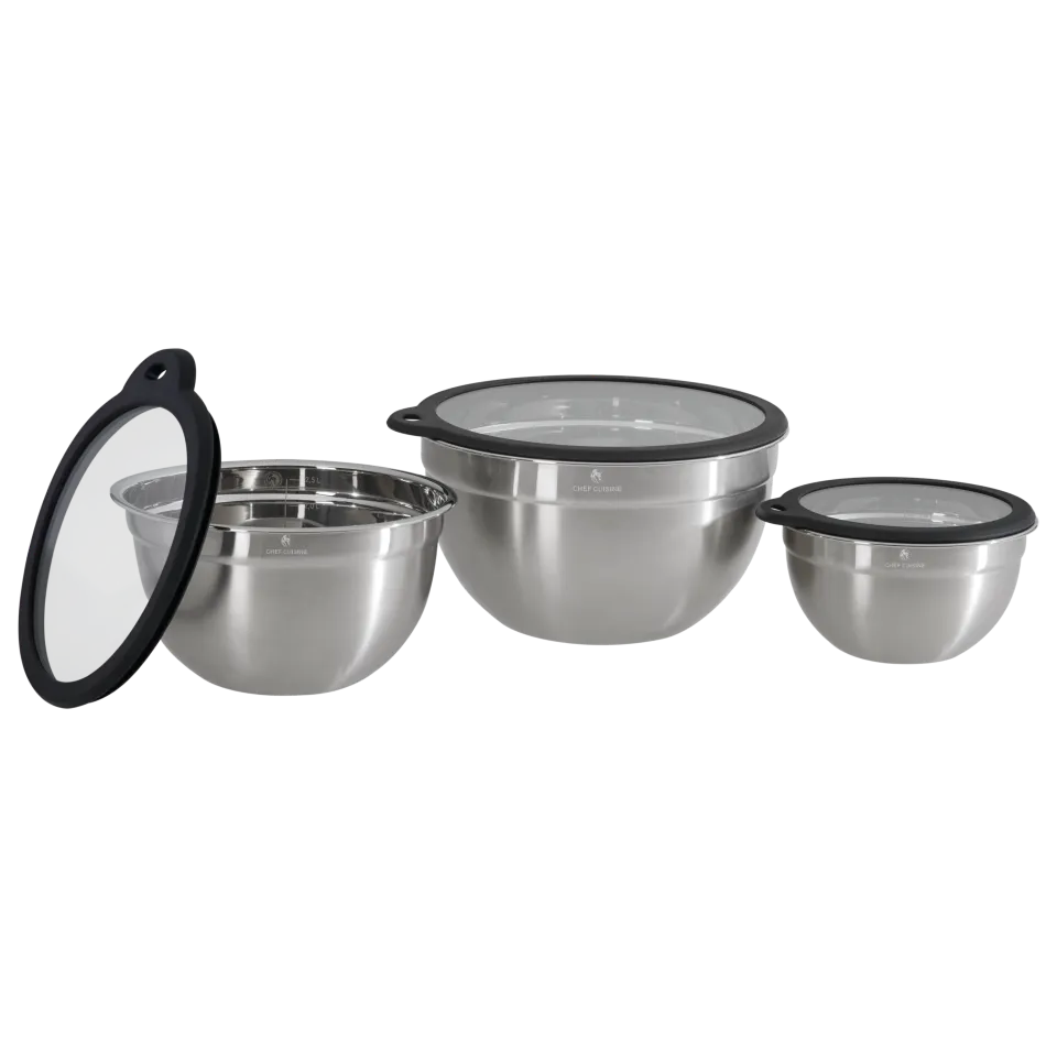 chef-cuisine-sch-ssel-set-edelstahl-3er-glasdeckel-1-25-4-l image 1