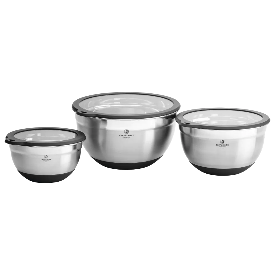 chef-cuisine-k-chenhelfer-edelstahl-sch-ssel-3er-set-mit-deckel image 1