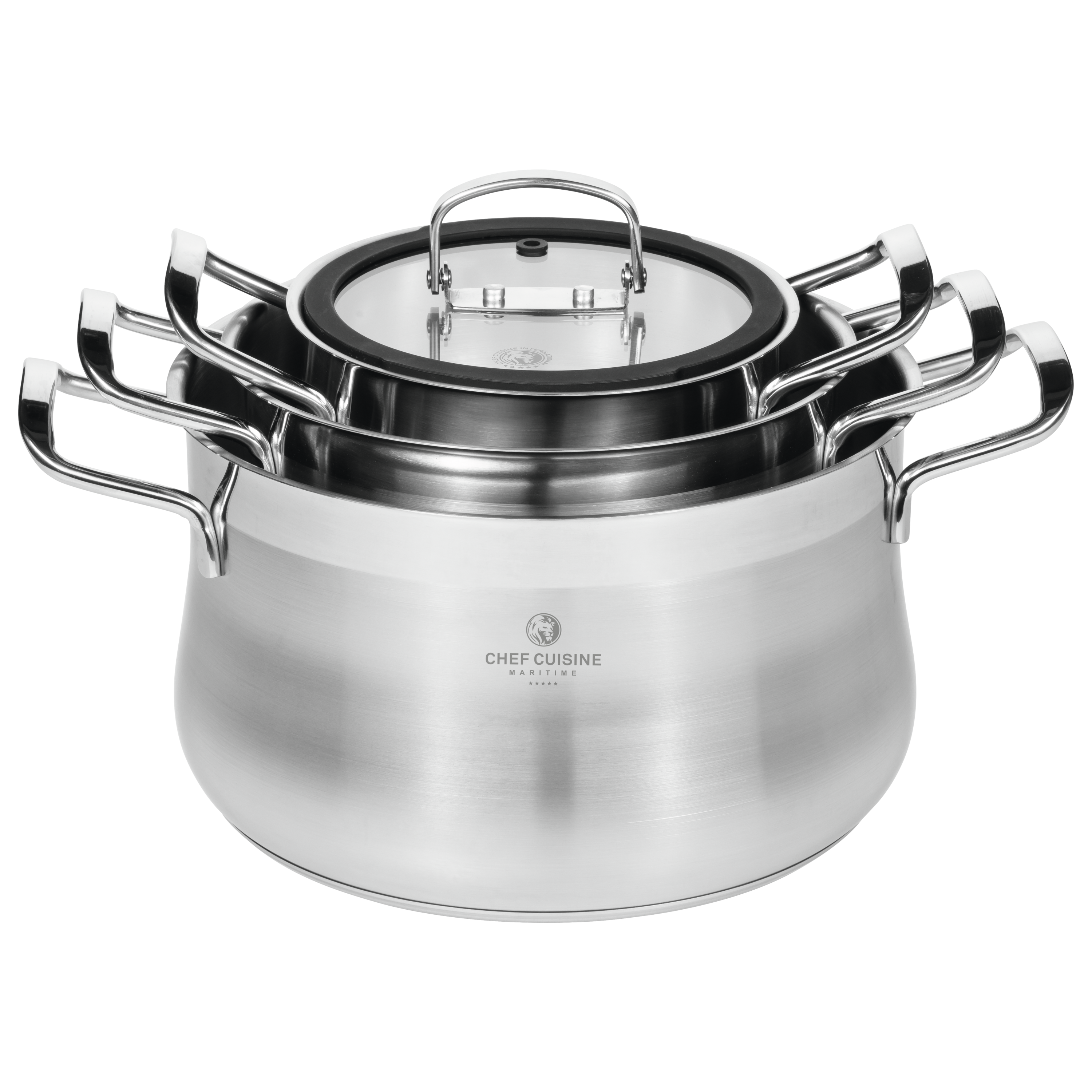 chef-cuisine-maritime-topfset-3-tlg-edelstahl-glasdeckel image 6