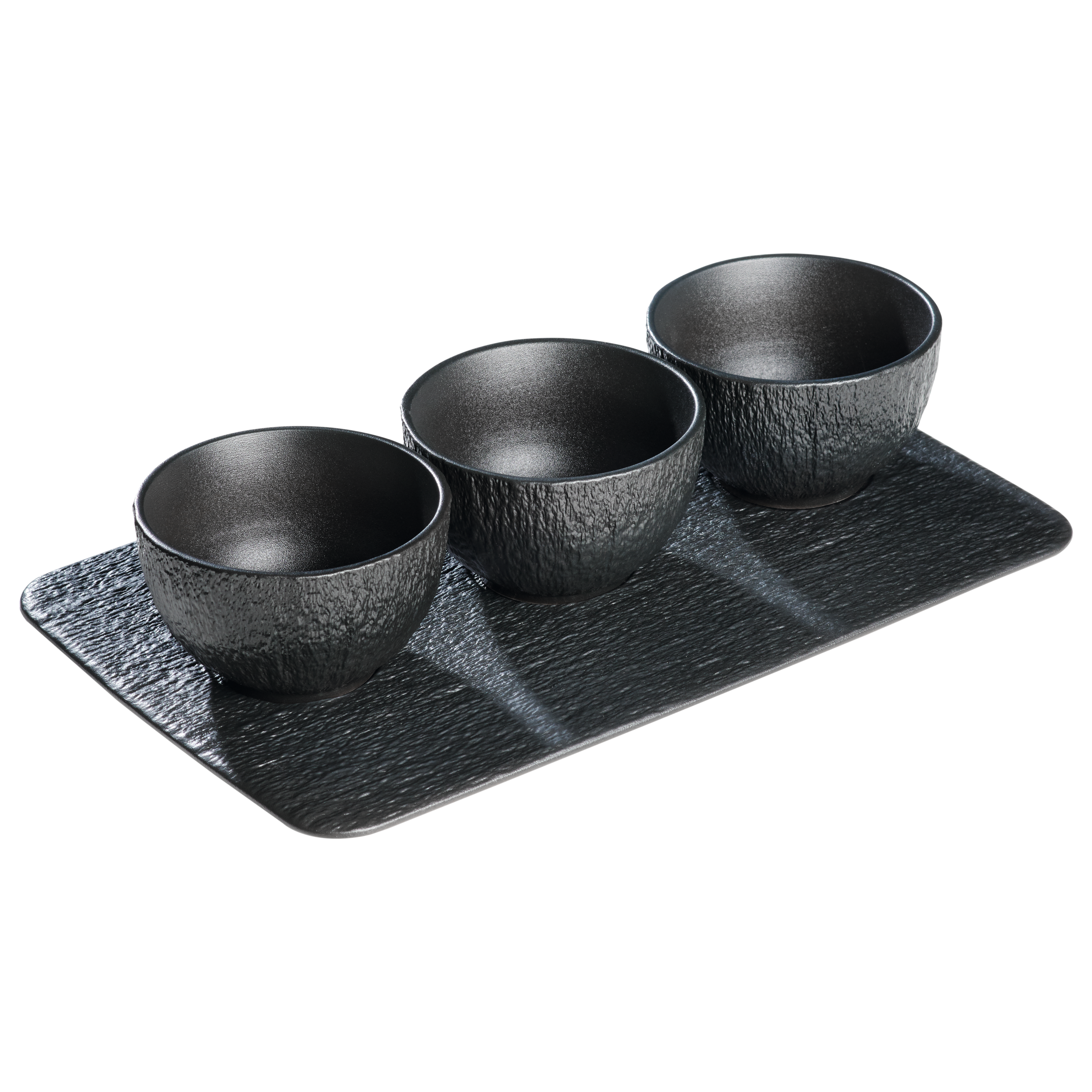 chef-cuisine-servieren-porzellan-dip-schalen-3er-set-mit-tablett-schiefer image 2
