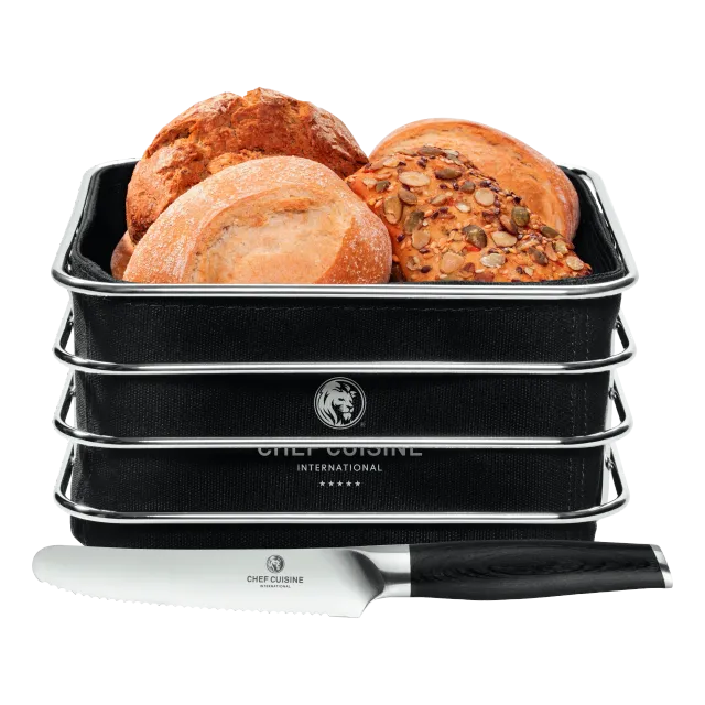 chef-cuisine-servieren-brotkorb-set-mit-fr-hst-cksmesser image 1