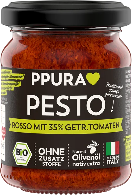 ppura-pesto-rosso-pesto-mit-35-getrockneten-tomaten image 1