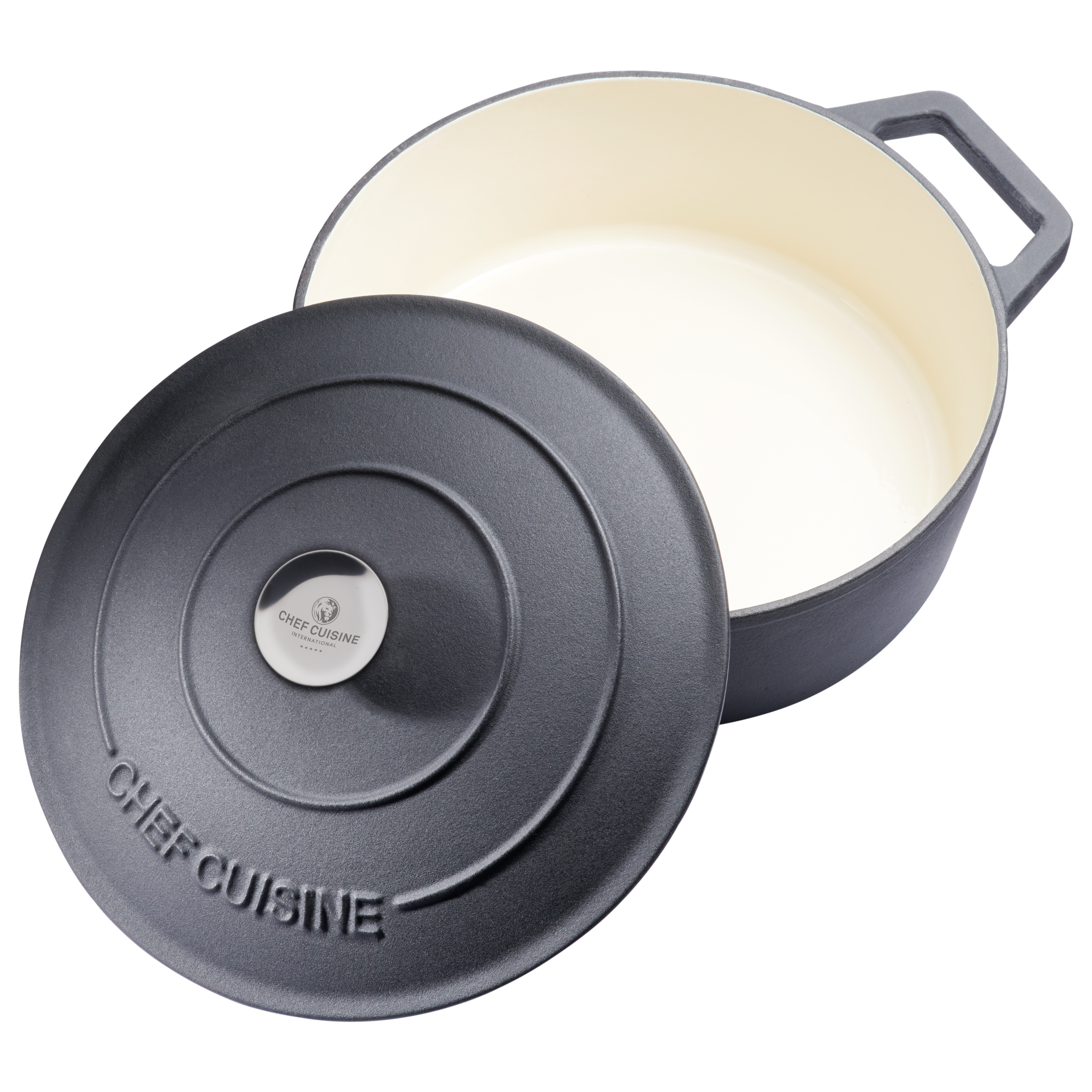 chef-cuisine-gusseisen-schmorpfanne-28-cm-emailliert-mit-deckel image 3